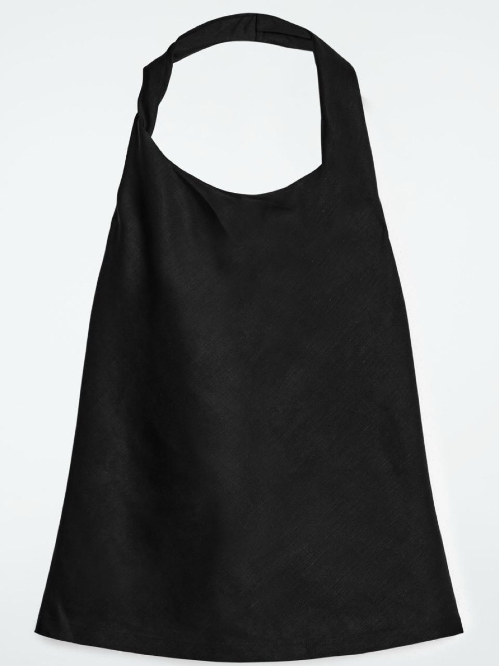 COS Black Twist Detail Linen Blend Top Halter